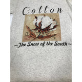 HandPainted COTTON~The Snow of the South Tee on an Oatmeal V-Neck Tee (Fits True to Size)