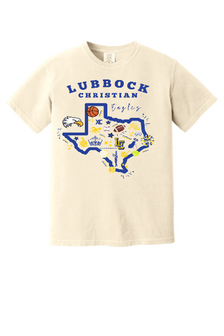 Lubbock Christian School Spirit Ivory Comfort Colors Brand Tee