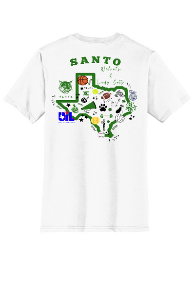 Santo School Spirit White District Brand Tee