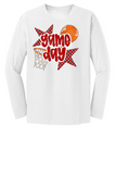 Game Day Checkered Star Basketball Design on White